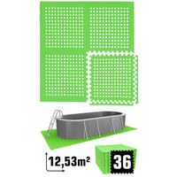 POOLMATTEN 12,5m² 36 EVA Matten 62 cm Grün - Grün, Kunststoff (62/62cm) - eyepower