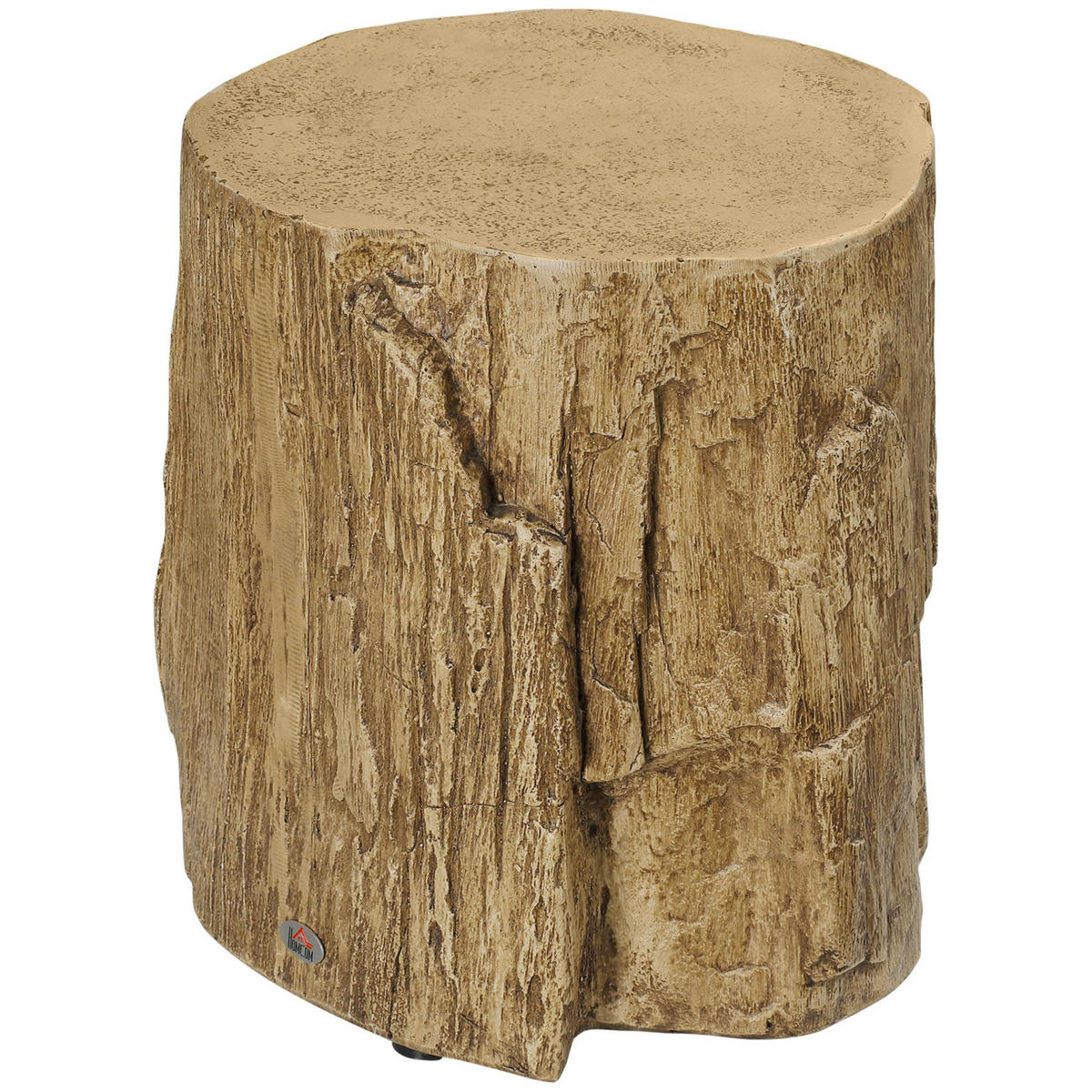 BEISTELLTISCH DE-08804 Baumstumpf-Optik aus Beton Braun - Naturfarben, Stein (37/37/43cm) - ComfortXL