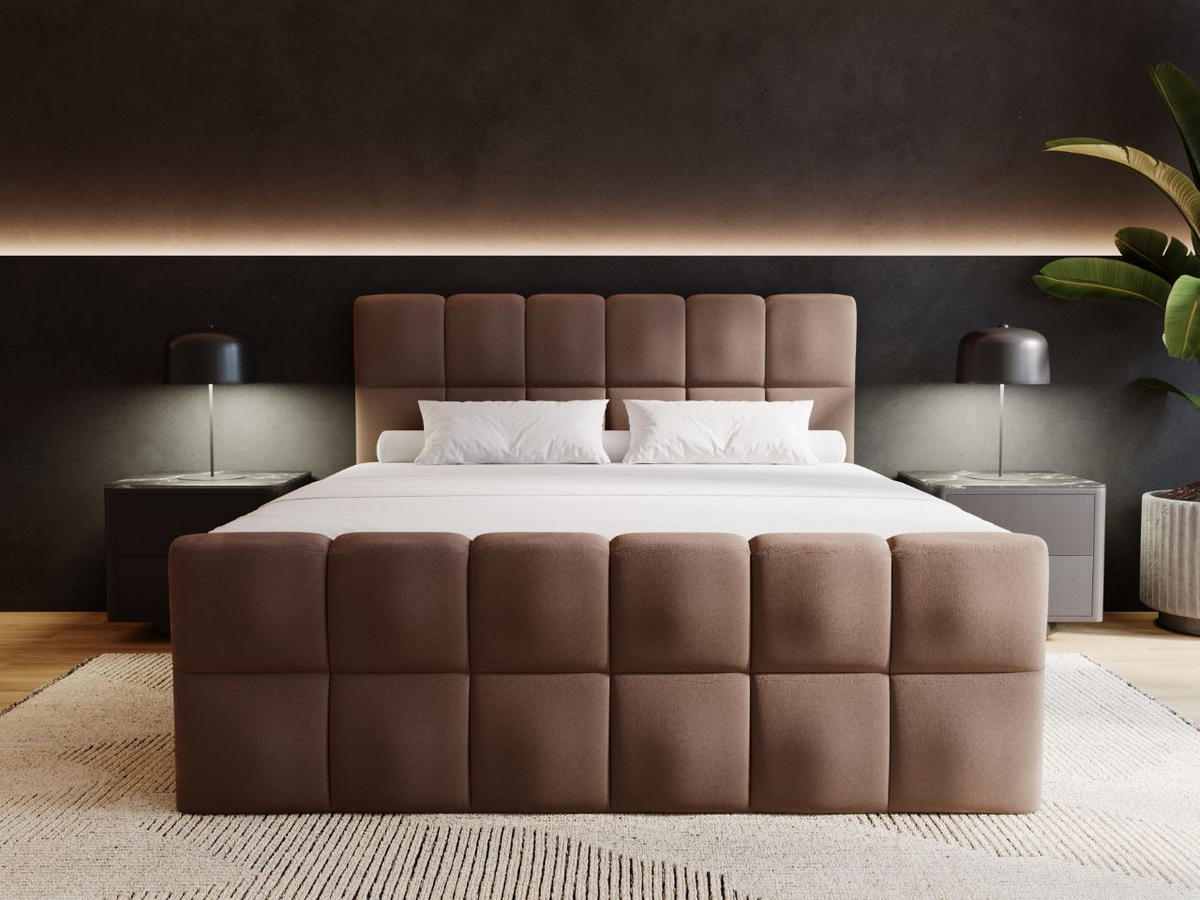 BOXBETT Alicante 160x200 Braun - Braun, Holz/Textil (160/200cm) - Graingold