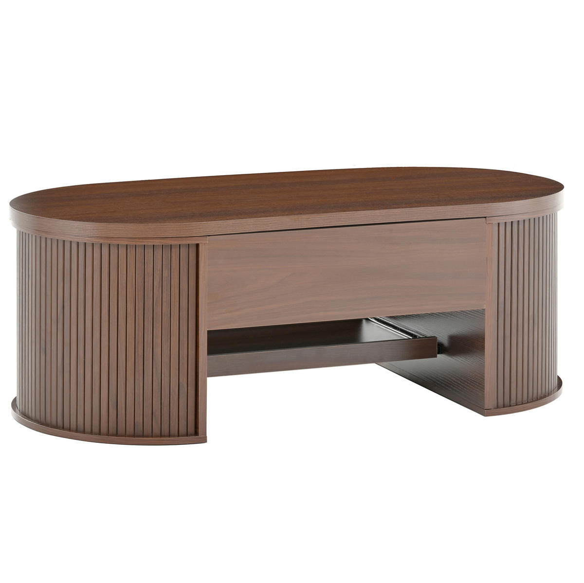 KONFERENČNÝ stolík 110/55,5/40 cm, MDF, orech, výškovo nastaviteľný - prírodná farba, kompozitné drevo (110/55.5/40cm) - BEAOK