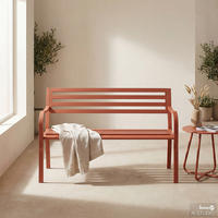 GARTENBANK - Stahl - Terracotta, Metall (128/81/56cm) - home24