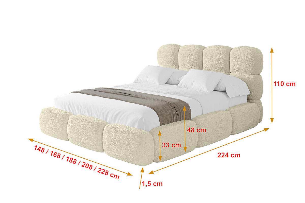POLSTERBETT mit Bettkasten und Lattenrost, Bett mit Matratze H3/H4 - NOMA 120x200 Beige - Taupe, Holzwerkstoff/Textil (120/200cm) - ALTDECOR