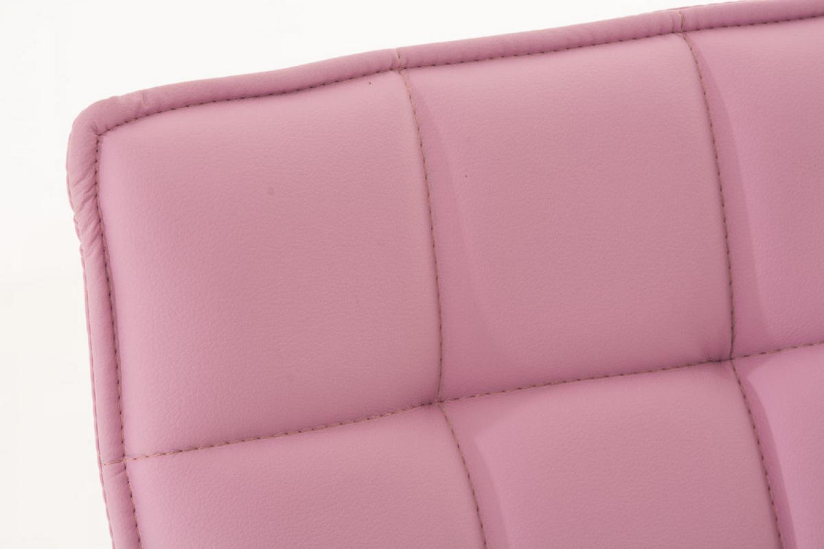 DREHSTUHL Lederlook pink - Chromfarben/Pink, Textil/Metall (43/90/56cm) - CLP