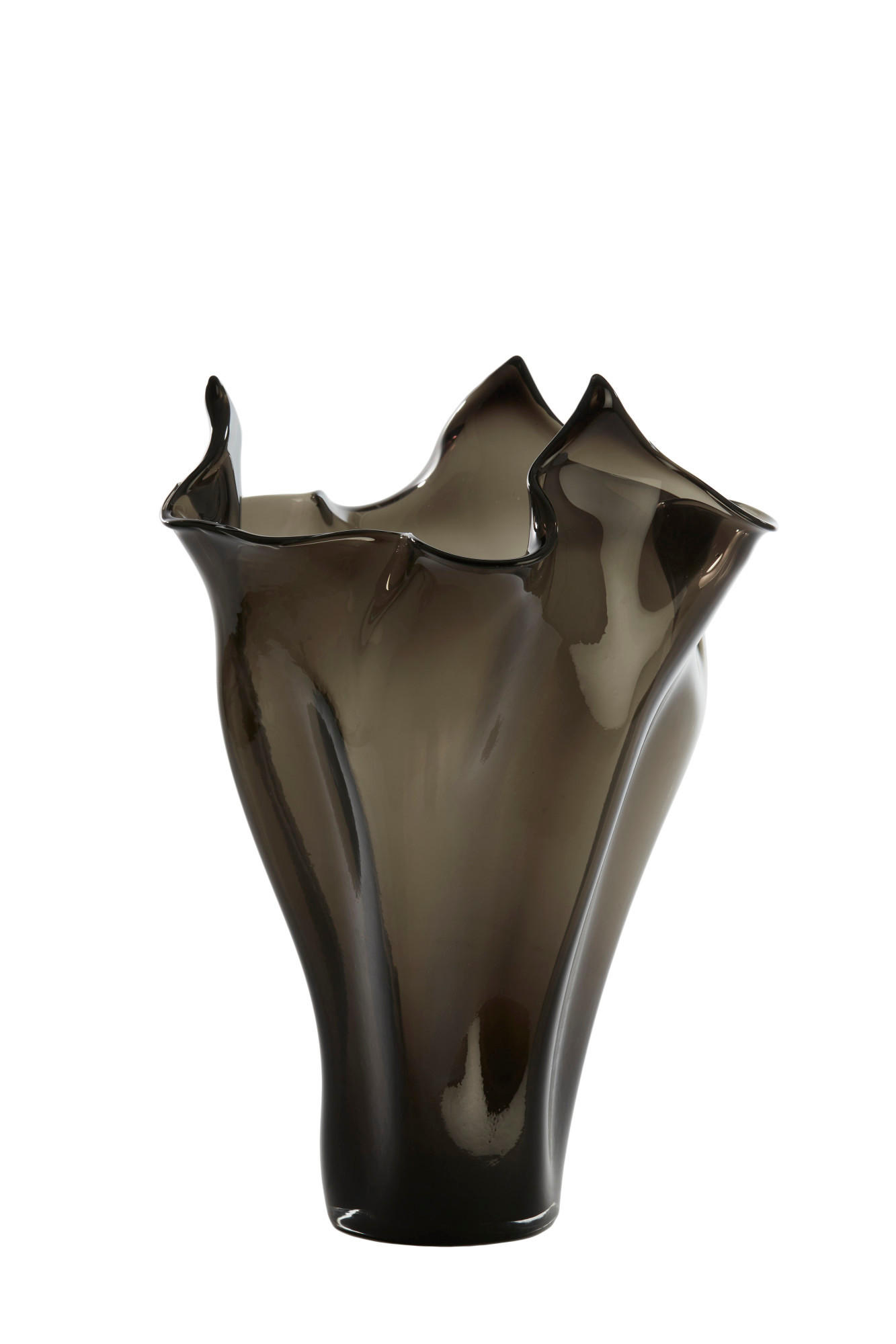 VASE Aiora Grau Ø42/53 cm - Grau, Glas (42/53cm) - Light & Living