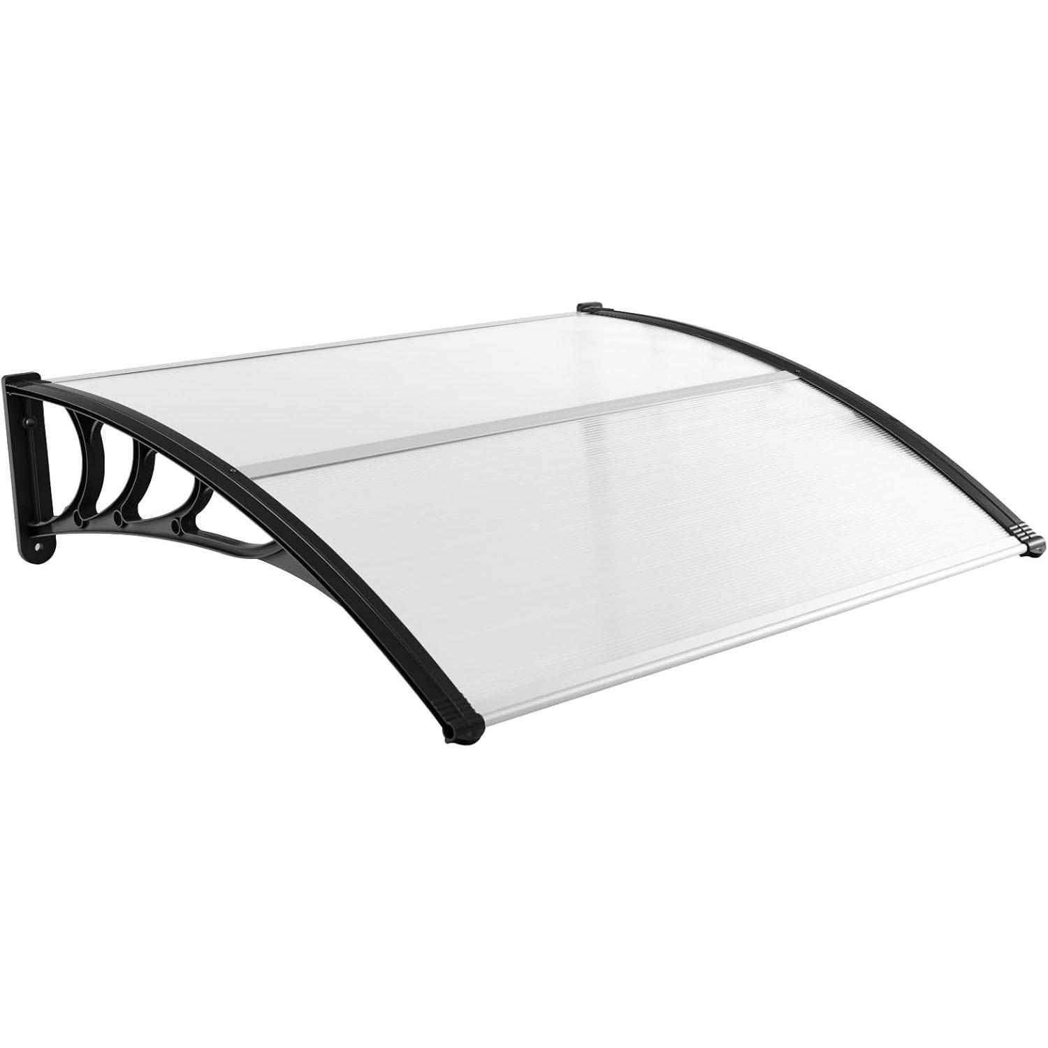 Costway Haustürvordach Transparent 122x28x99 cm