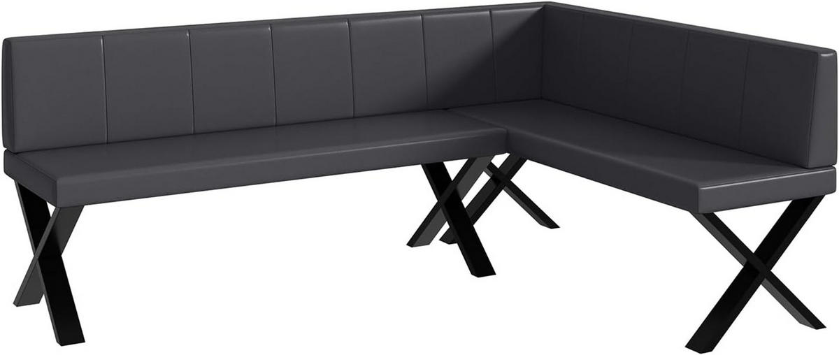 ECKBANK PETER_X - Grau, Leder (142/196cm) - Meblini
