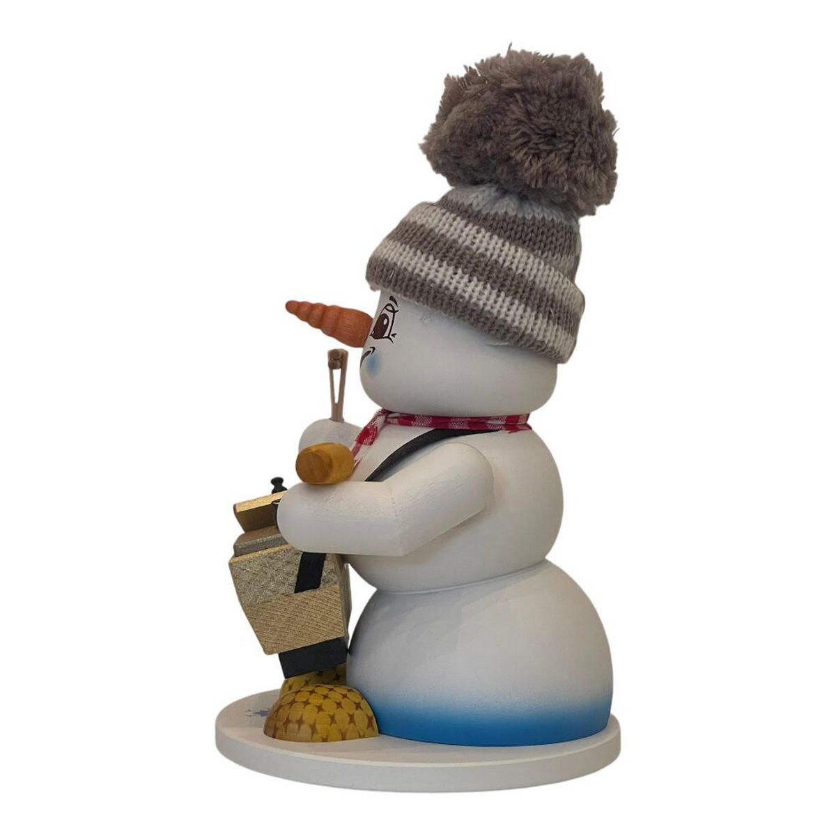 RAUCHFIGUR Schneemann Weiß Wurstverkäufer 19 cm - Multicolor, Holz (15/19/0.1cm)