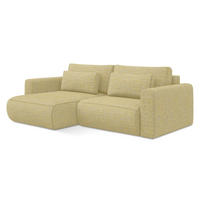 ECKSOFA mit Schlaffunktion Strukturstoff Stoff Gelb - Currygelb/Gelb, Kunststoff/Textil (149/240cm) - Makamii