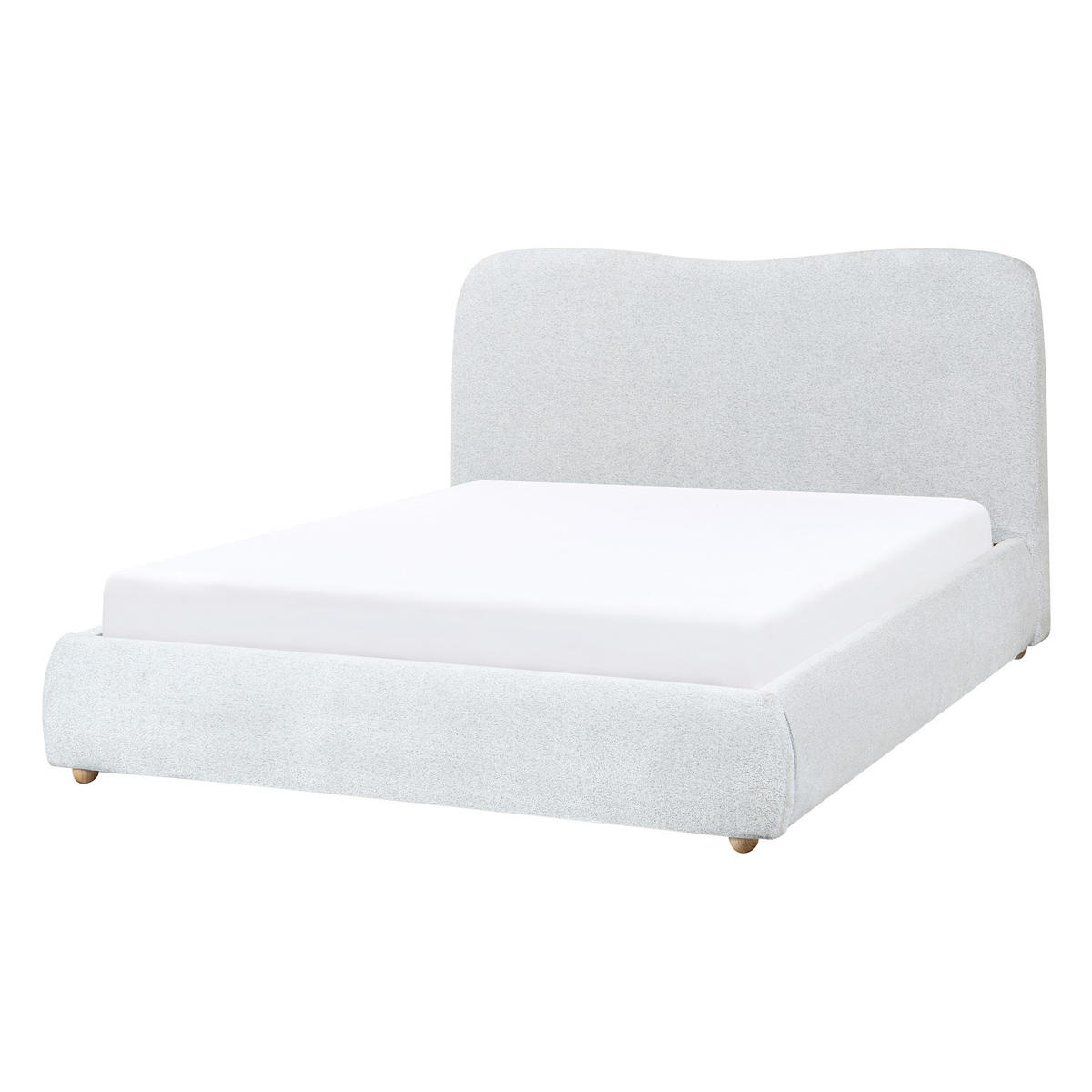 PAT cu spațiu de depozitare 140/200 cm gri deschis Blagnac - maro/gri deschis, material textil (140/200cm) - Beliani