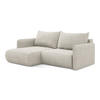 ECKSOFA mit Schlaffunktion Chenille Stoff Grau - Silberfarben/Schwarz, Kunststoff/Textil (148/207cm) - Makamii