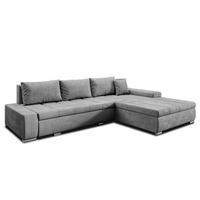 ECKSOFA L Form Tunceli Grau 297/210/85 cm – modernes Sofa fürs Wohnzimmer - Silberfarben/Hellgrau, Textil/Metall (297/210cm) - AX Living