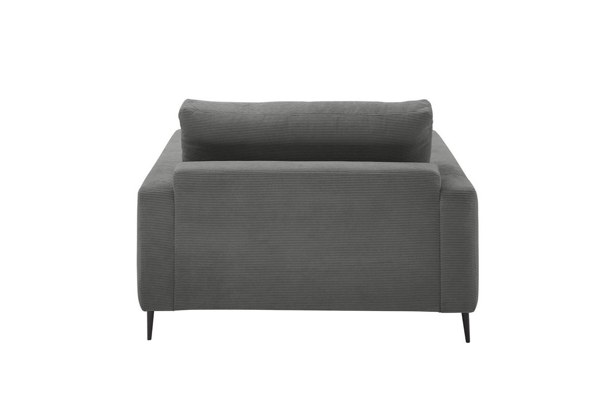 LONGSEAT CARA Anthrazit Cord - Anthrazit/Schwarz, Textil/Metall (132/84/170cm) - KAWOLA