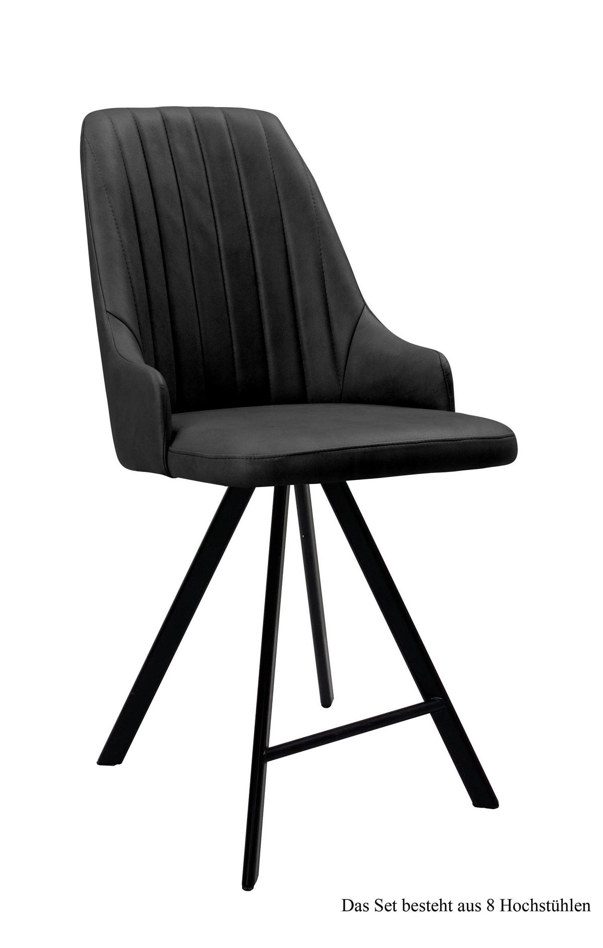 THEKENSTUHL drehbar (8er-Set) Diannah 52x108x60 Schwarz/Anthrazit - Anthrazit/Schwarz, Kunststoff (60/108/52cm) - 58aufmkessel