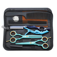 HAARSCHERE Set 14 cm 440C Edelstahl Grün - Türkis, Metall (9.7/3.1/21.6cm)