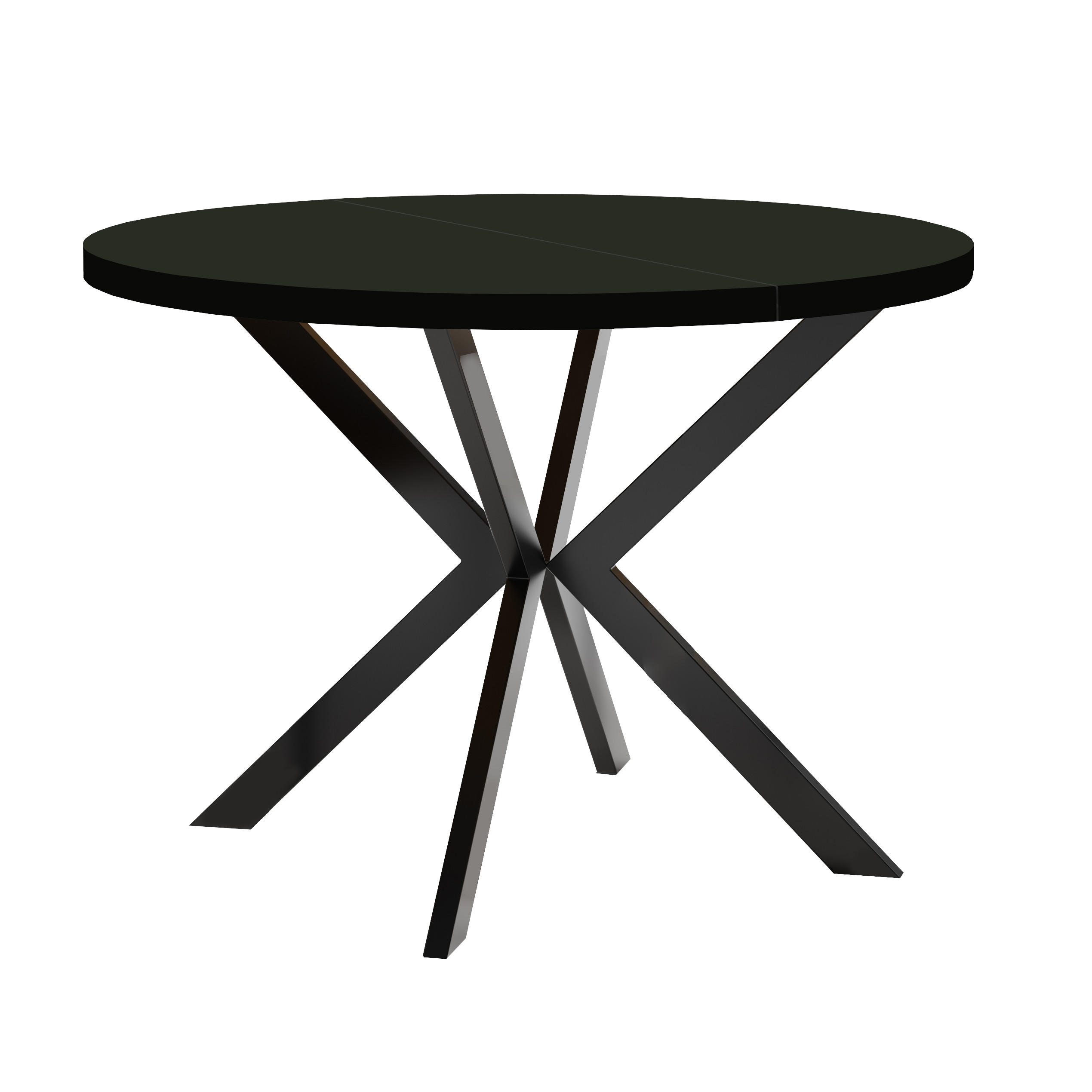 ESSTISCH ENDIK, Durchmesser: 100 / 200 cm, Farbe: Schwarz - Schwarz, Holz (200/100/77cm) - Dekori_Interiors