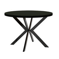 ESSTISCH ENDIK, Durchmesser: 100 / 200 cm, Farbe: Schwarz - Schwarz, Holz (200/100/77cm) - Dekori_Interiors