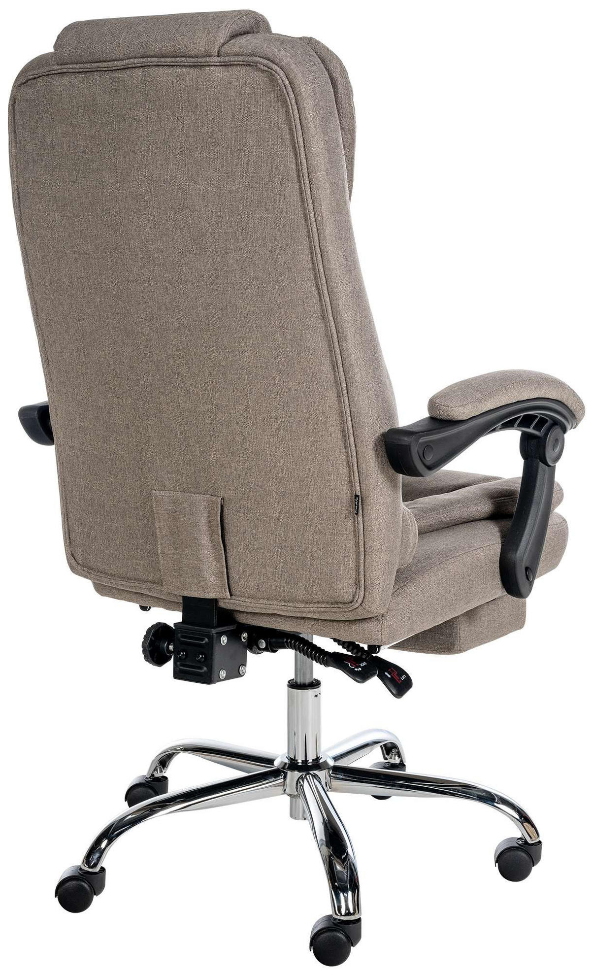 CHEFSESSEL Stoff taupe - Taupe/Chromfarben, Textil/Metall (67/115/68cm) - CLP