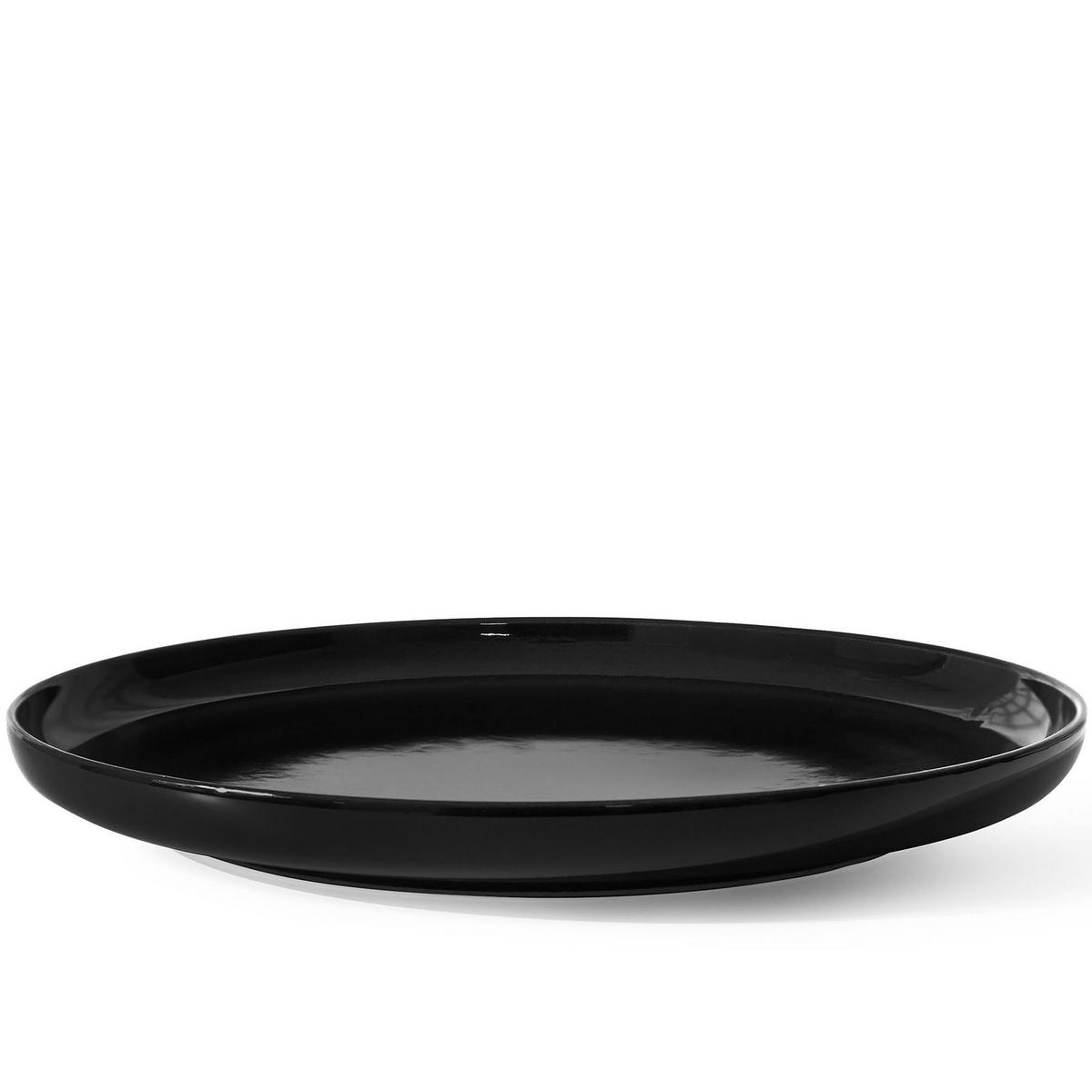 TAFELSERVICE VICTO Schüssel 6 Personen 18-tlg - Schwarz Hochglanz, Keramik (27/2/27cm) - KONSIMO®
