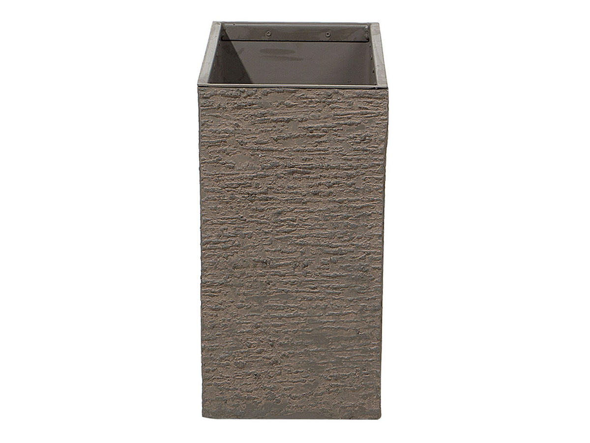 BLUMENTOPF dunkelbraun rechteckig 25/60/45 cm Edessa - Braun, Stein (45cm) - Beliani
