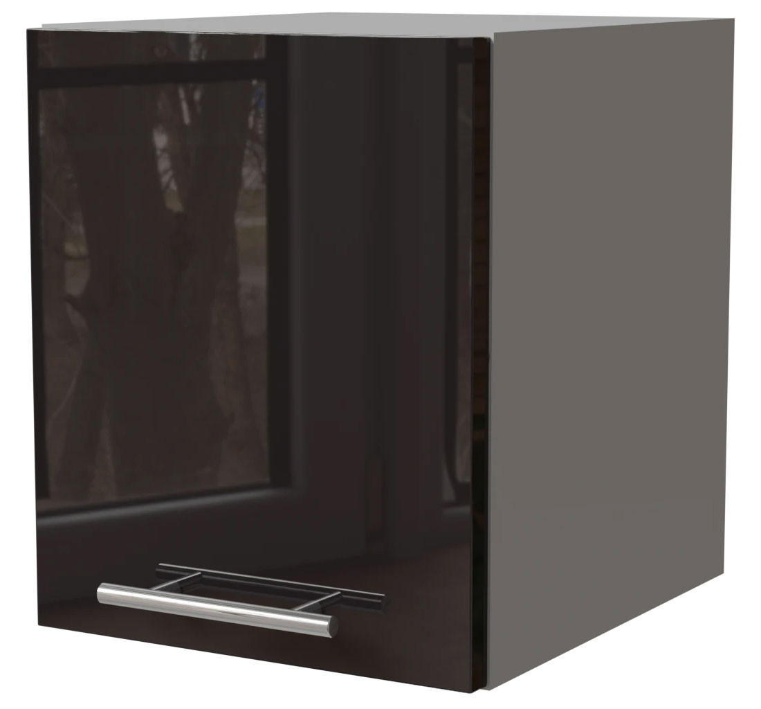 KLAPPHÄNGESCHRANK Essen W4B/30 Schwarz Hochglanz / Grau Matt 30 / 32,5 / 36cm - Schwarz Hochglanz/Schwarz, Holz/Holzwerkstoff (30/32.5/36cm) - Feldmann-Wohnen