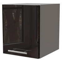 KLAPPHÄNGESCHRANK Essen W4B/30 Schwarz Hochglanz / Grau Matt 30 / 32,5 / 36cm - Schwarz Hochglanz/Schwarz, Holz/Holzwerkstoff (30/32.5/36cm) - Feldmann-Wohnen