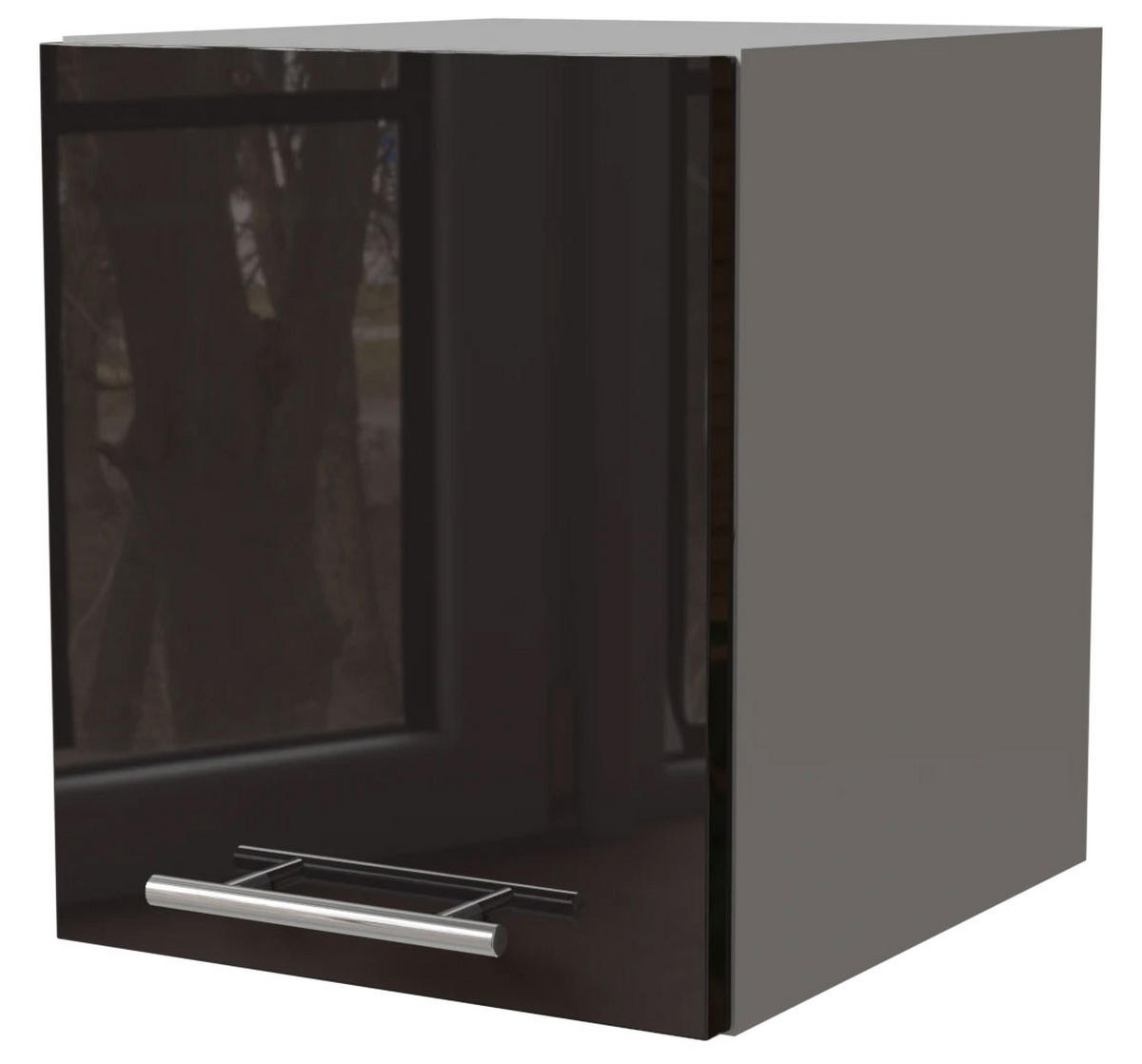 KLAPPHÄNGESCHRANK Essen W4B/30 Schwarz Hochglanz / Grau Matt 30 / 32,5 / 36cm - Schwarz Hochglanz/Schwarz, Holz/Holzwerkstoff (30/32.5/36cm) - Feldmann-Wohnen