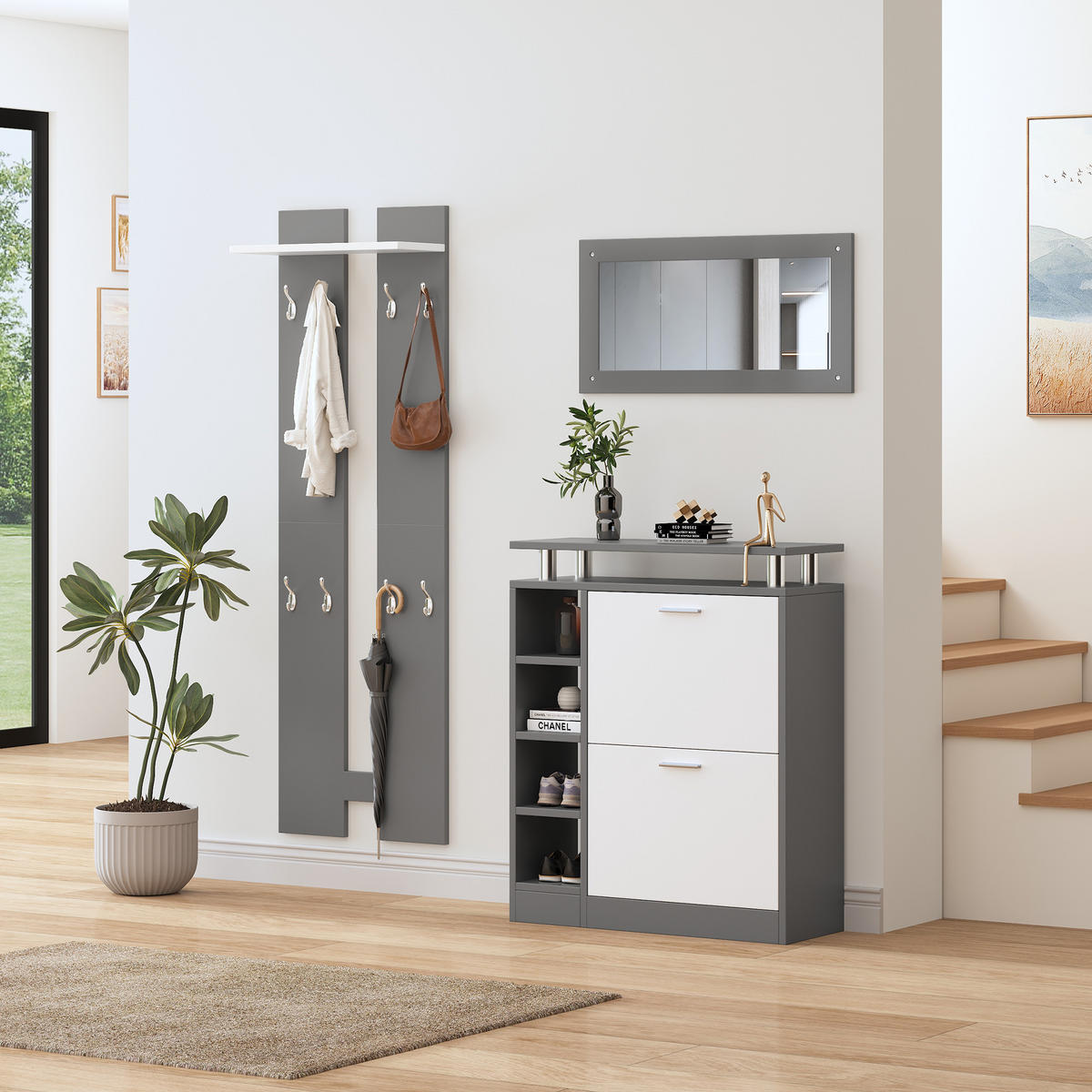 SCHUHSCHRANK in Weiß Schuhkommode mit Stauraum,B80/T25 /H96.5cm - Weiß, Holzwerkstoff (80/96.5/25cm) - STILVORA