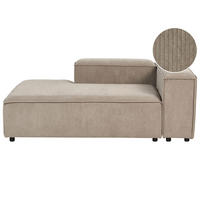 ČALOUNĚNÉ LEHÁTKO CHAISE LONGUE PRAVOSTRANNÉ Manšestr Světle hnědé Ardal - černá/hnědá, textil (119/68/180cm) - Beliani