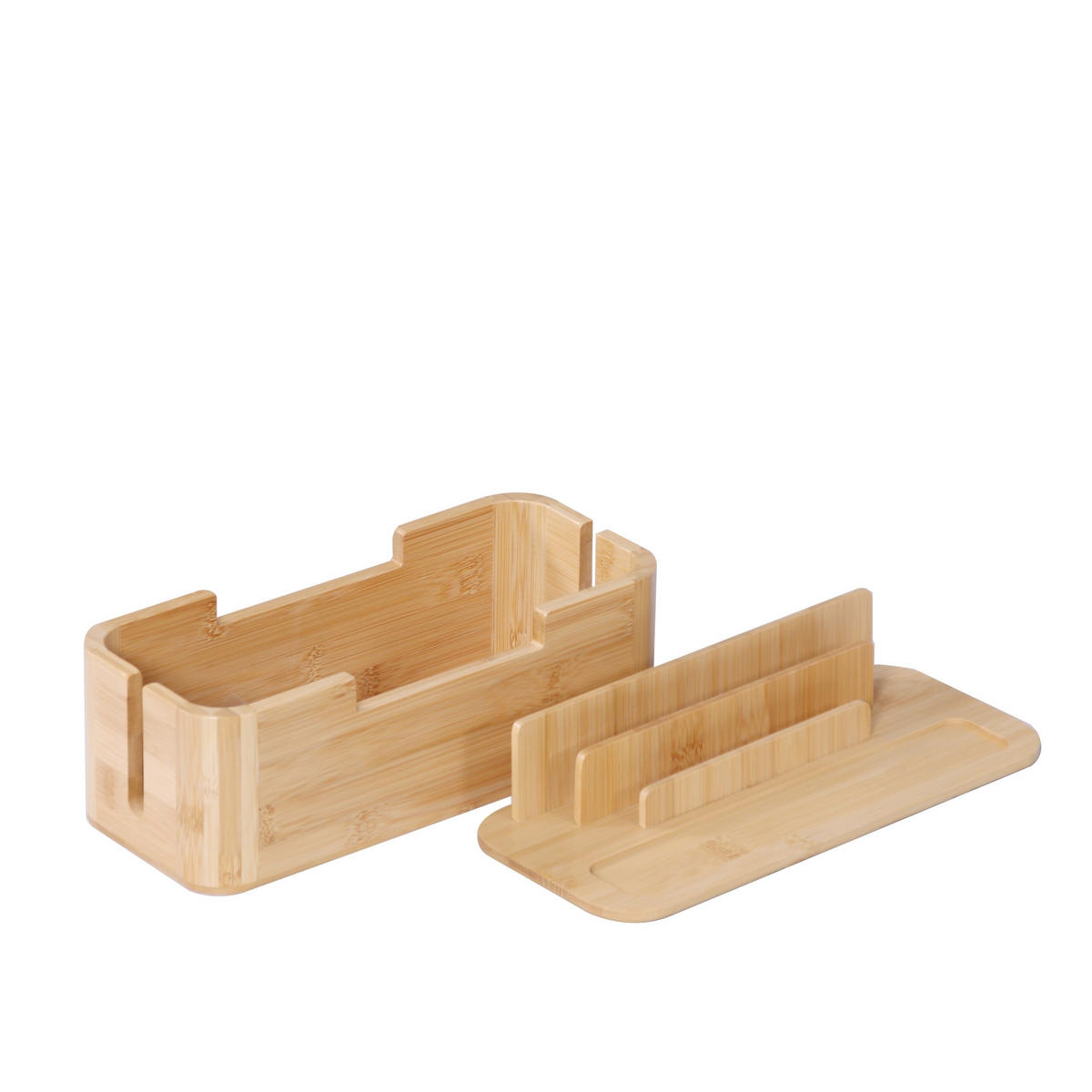 KABELBOX - Hellbraun, Holz/Kunststoff (13/30/16cm) - Relaxdays