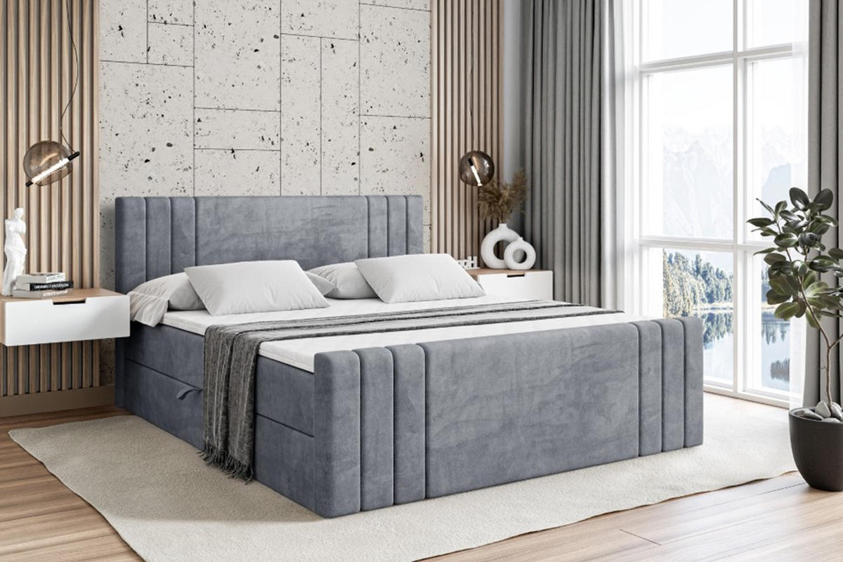 BOXBETT CELESTIA-Z - 140x200 cm - H4 - Grau - Grau, Holzwerkstoff (140/200cm) - ALTDECOR