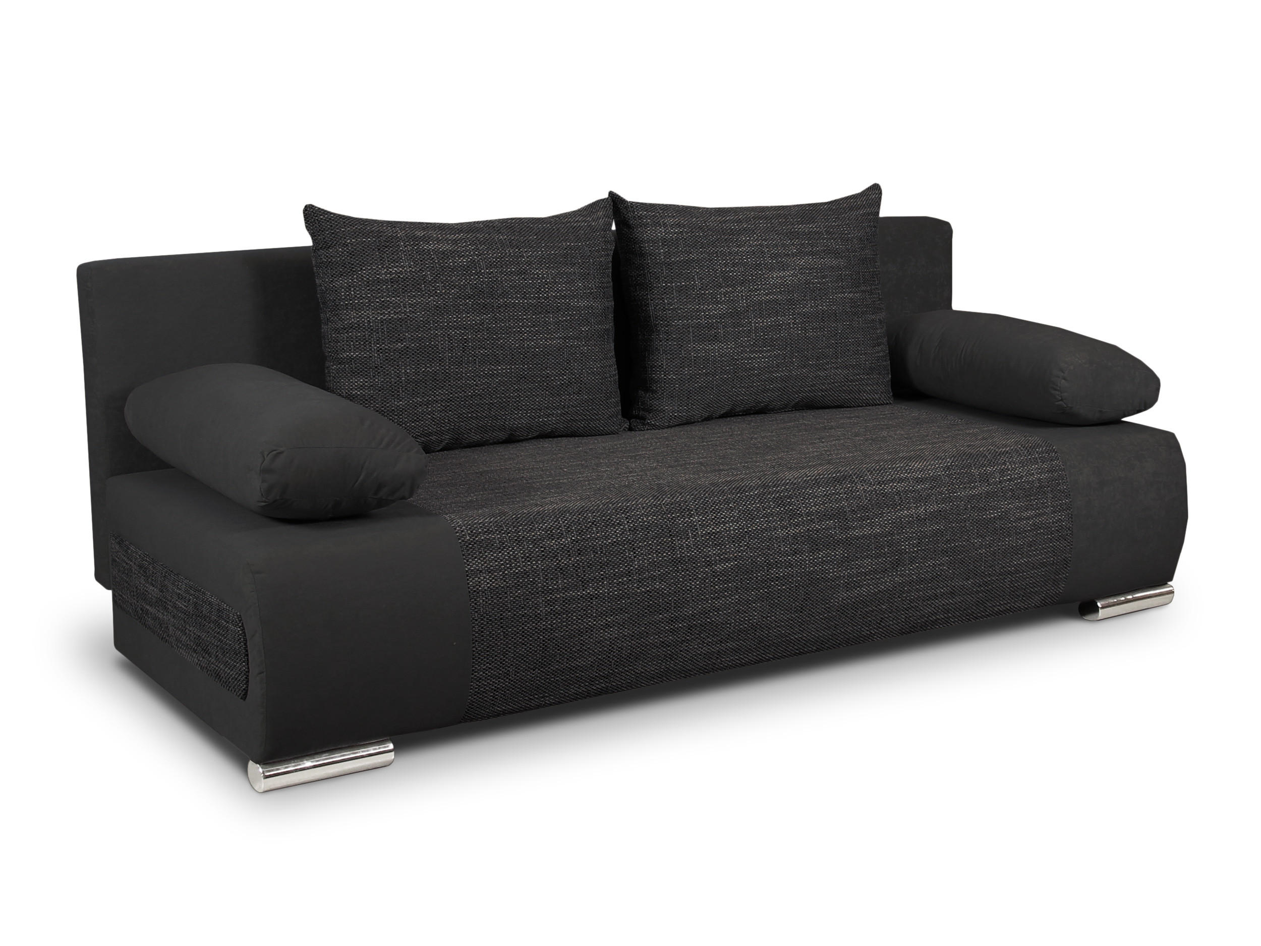 SCHLAFSOFA Naki - Silberfarben/Schwarz, Holz/Kunststoff (200/85/85cm)