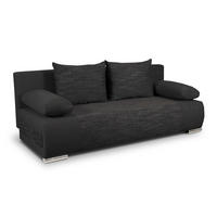 SCHLAFSOFA Naki - Silberfarben/Schwarz, Holz/Kunststoff (200/85/85cm)
