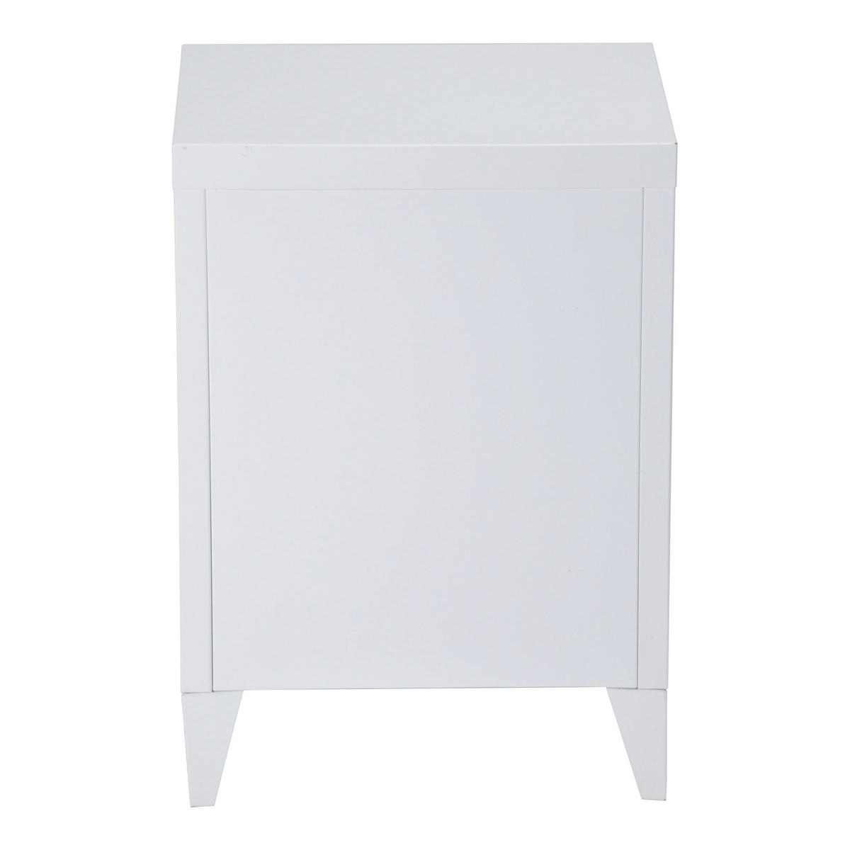 NACHTSCHRANK-SET 2 TLG. Inari - Weiß, Metall (40/57/30cm) - [en.casa]