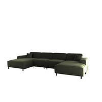 WOHNLANDSCHAFT Gloria In Tiffani - Grün, Holzwerkstoff/Textil (378/73/165cm) - Fun Möbel