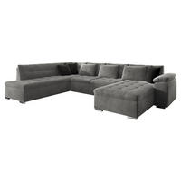 WOHNLANDSCHAFT Niko Bis Lux, Seite: Rechts - Grau, Holz/Textil (348/76/205cm) - MIRJAN24