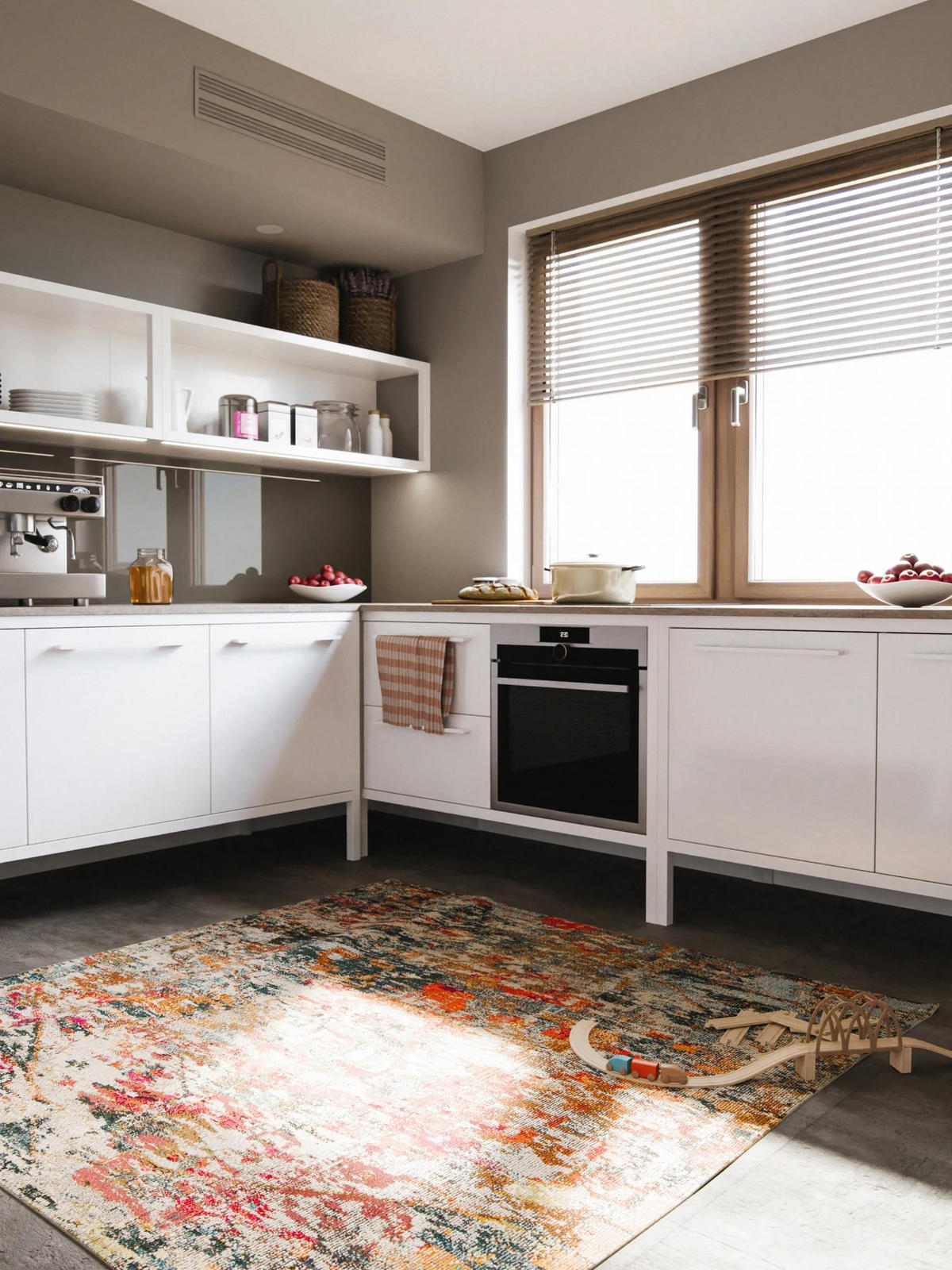 TEPPICH Casa Multicolor 200/200 cm - Multicolor, Naturmaterialien/Textil (200/200cm) - benuta