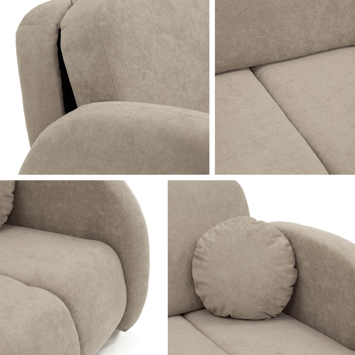 SCHLAFSOFA Viva Comfy IV - Schwarz/Naturfarben, Holz/Textil (172/85/103cm) - MIRJAN24