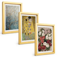 BILDER SET 3er Set - 20x30 cm Goldrahmen - Blumen des Baumes (Gemälde von Klimt) - Goldfarben, Kunststoff (20/30cm) - TULUP