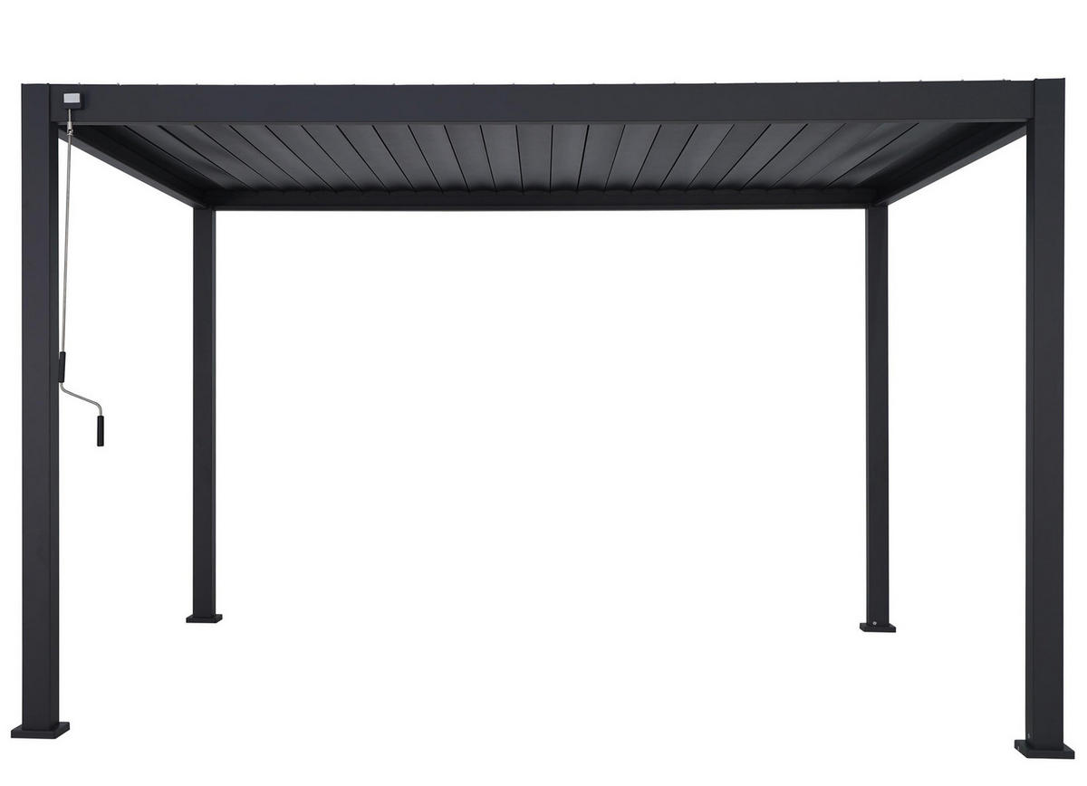 LAMELLENDACH-PERGOLA Mirador Basic 3x3,6 m Anthrazit Aluminium - Grau, Kunststoff (360/240/300cm) - Green Spirit