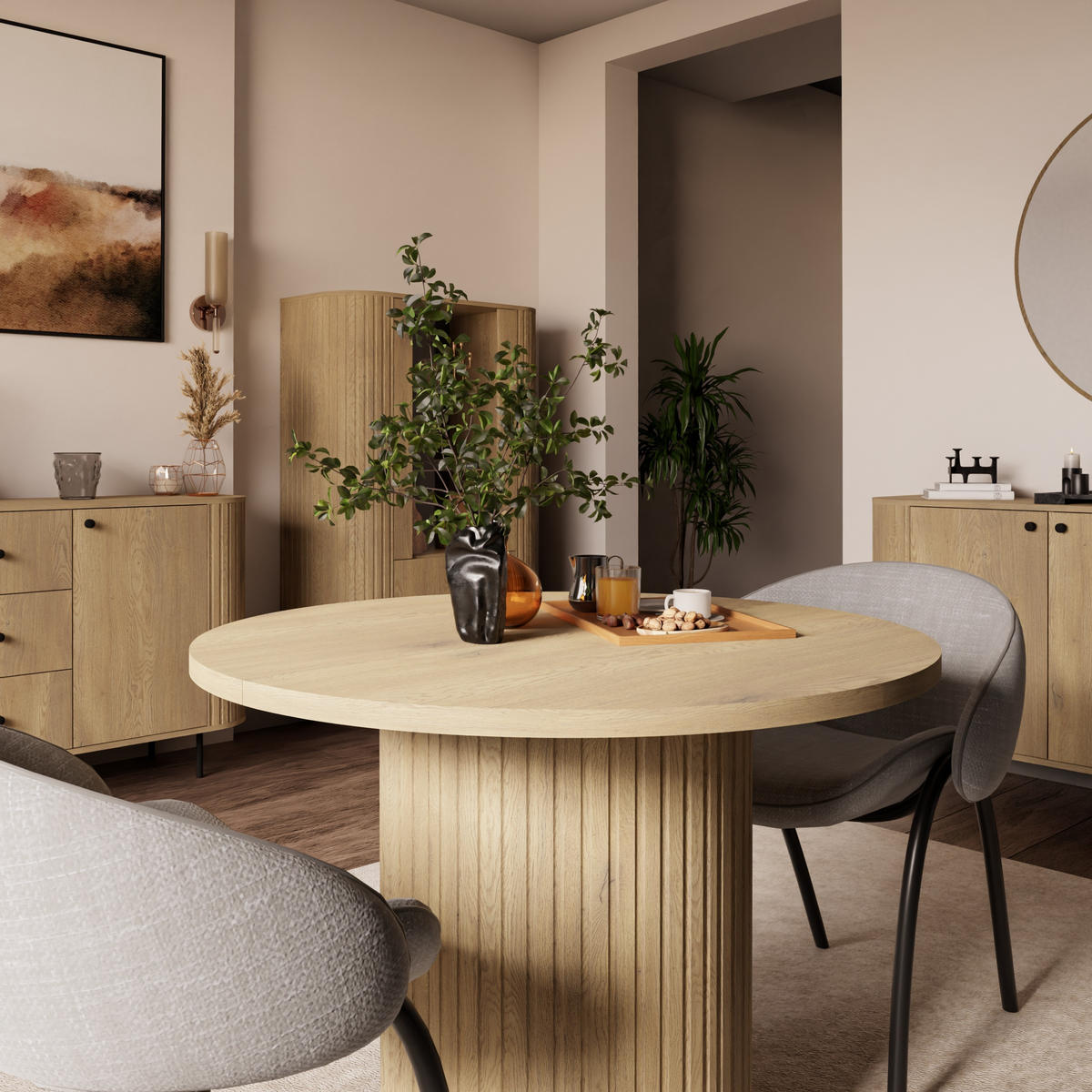 ESSTISCH BOLLA Ausziehbar 100 - 188 / 100 x 75 cm - Eichefarben/Eiche San Remo, Holz (100/100/75cm) - MASSENO
