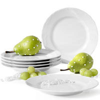 TELLER-SET FRÜHSTÜCKSTELLER Cmielow Rococo 6-tlg - Weiß, Keramik (19/2/19cm) - KONSIMO®