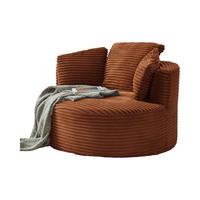 SITZSACK mit tiefer Sitzfläche und Taschenfedern aus Cord - Orange, Textil (124/86/113cm) - EVRYAE