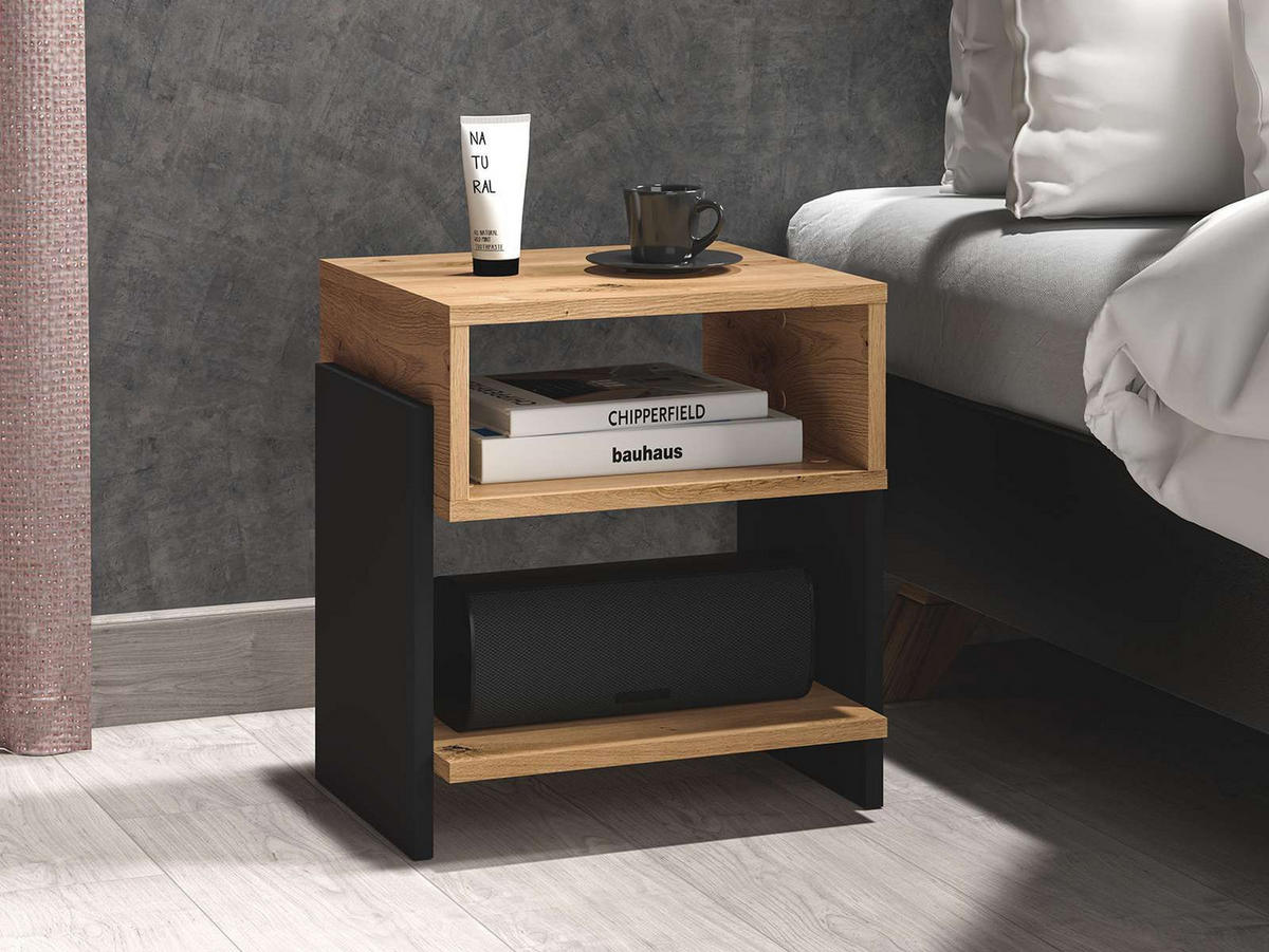 NACHTTISCH – TRIS 01 – 42 cm – Tris – Schwarz - Schwarz, Holzwerkstoff (42/46/35cm) - hi-markt