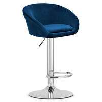 BARHOCKER EAST marineblauer Sitz, Chrombasis - Dunkelblau, Textil (53/103/46cm) - Valora