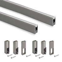 GARDEROBENSTANGEN Luxe 2x1,15 m Aluminium und Kunststoff Titan - Titanfarben, Metall (1.5/2.7/115cm) - EMUCA