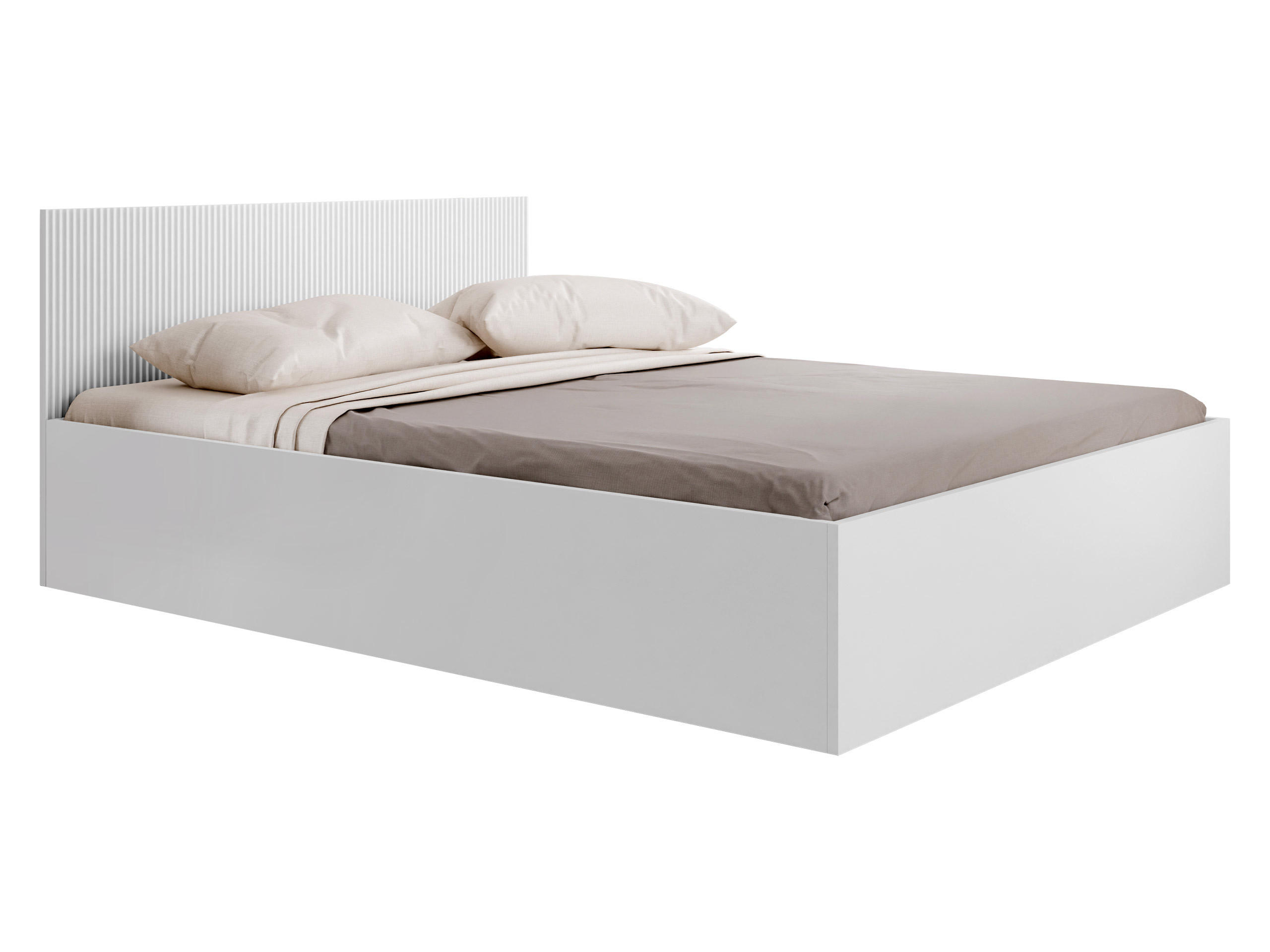 DOPPELBETT Tireno 160 - Weiß, Holzwerkstoff (160/200cm) - MIRJAN24