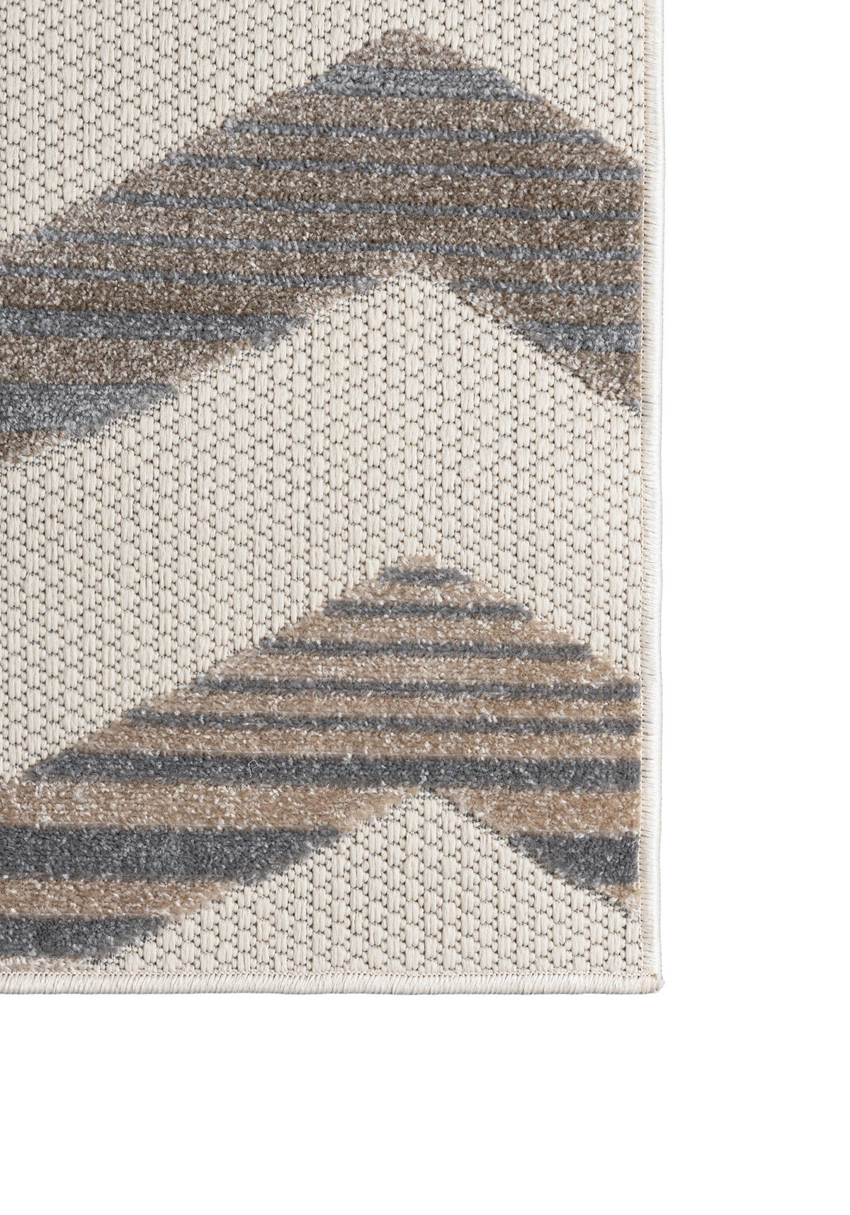 TEPPICH Outdoor Beige Bunte Chevron Geometrisch Kurzflor Rechteckig - 80x150 cm - Braun, Textil (80/150cm) - Mazovia