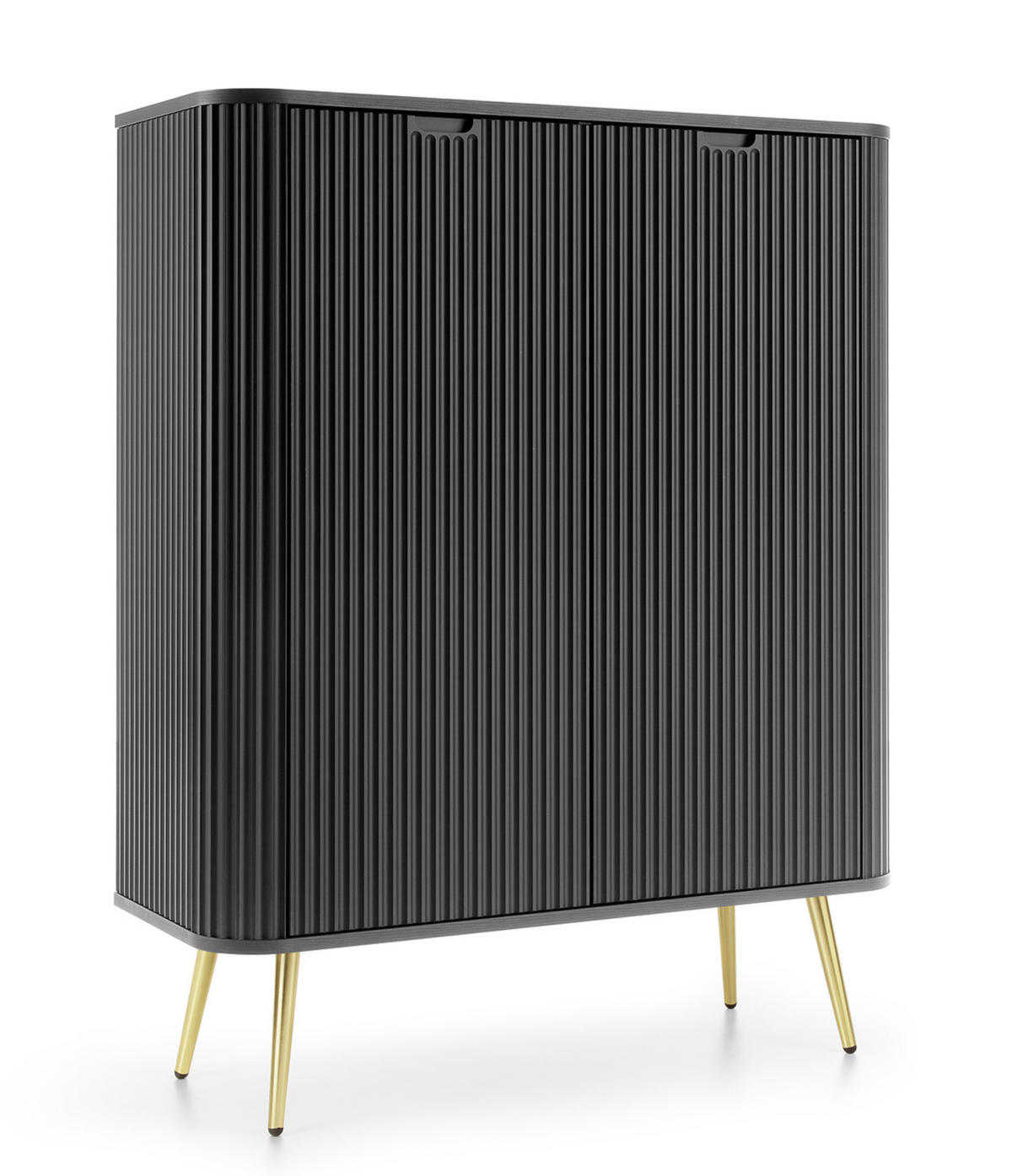 HIGHBOARD Zova Schwarz mit goldenen Beinen 103 cm - Goldfarben/Schwarz, Holzwerkstoff/Metall (103/129/39cm) - Selsey