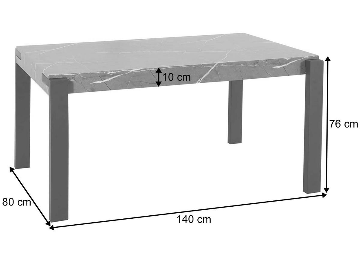 ESSTISCH rechteckig Grau - Grau, Holzwerkstoff (80/140/76cm) - MCW
