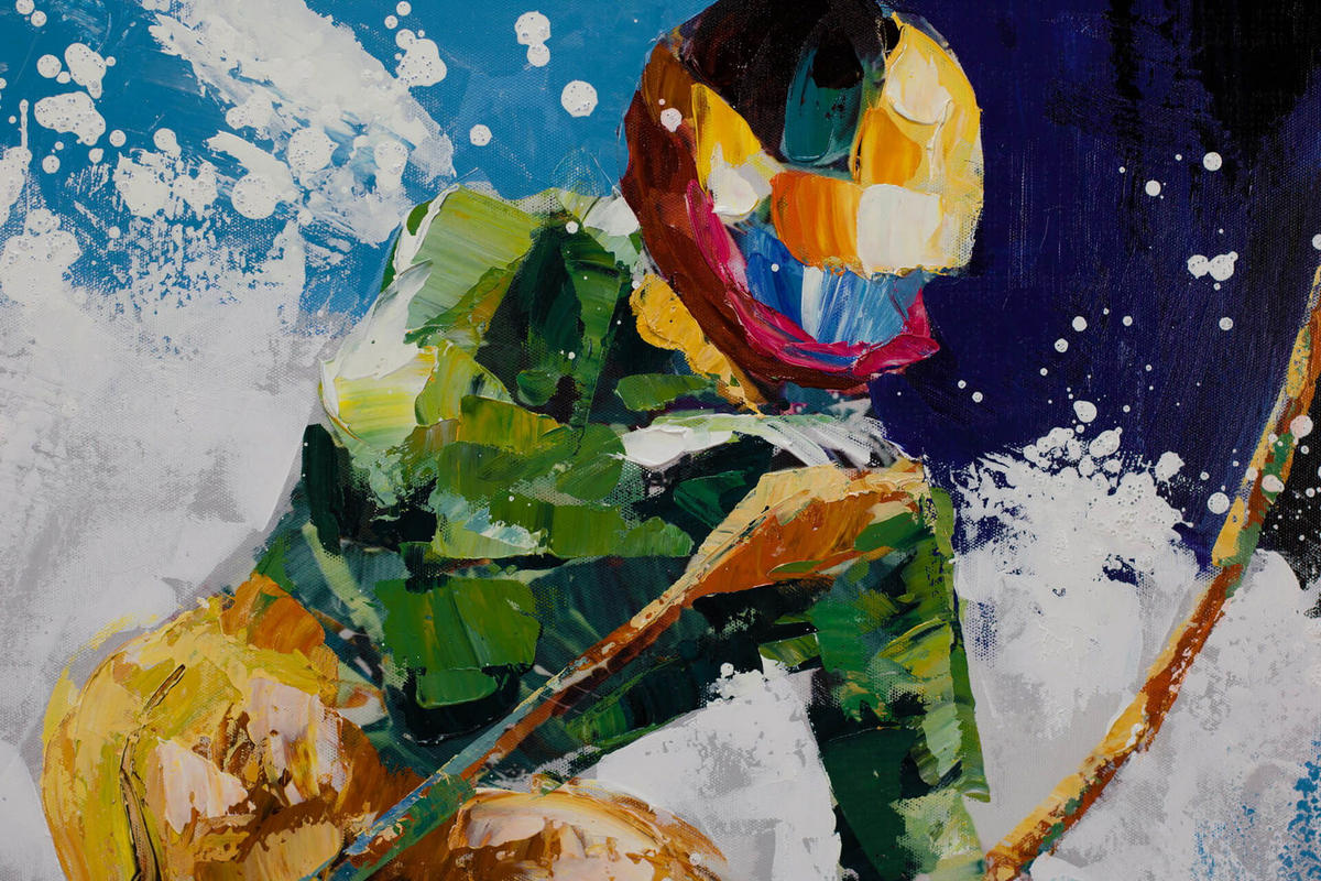 ACRYLBILD HANDGEMALT 90/60 cm - Blau/Weiß, Holz/Textil (1.44/60cm) - KUNSTLOFT